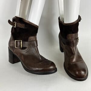 Cordani Pompano Ankle Boot Women's 10 Brown Leather Buckle Straps Comfort